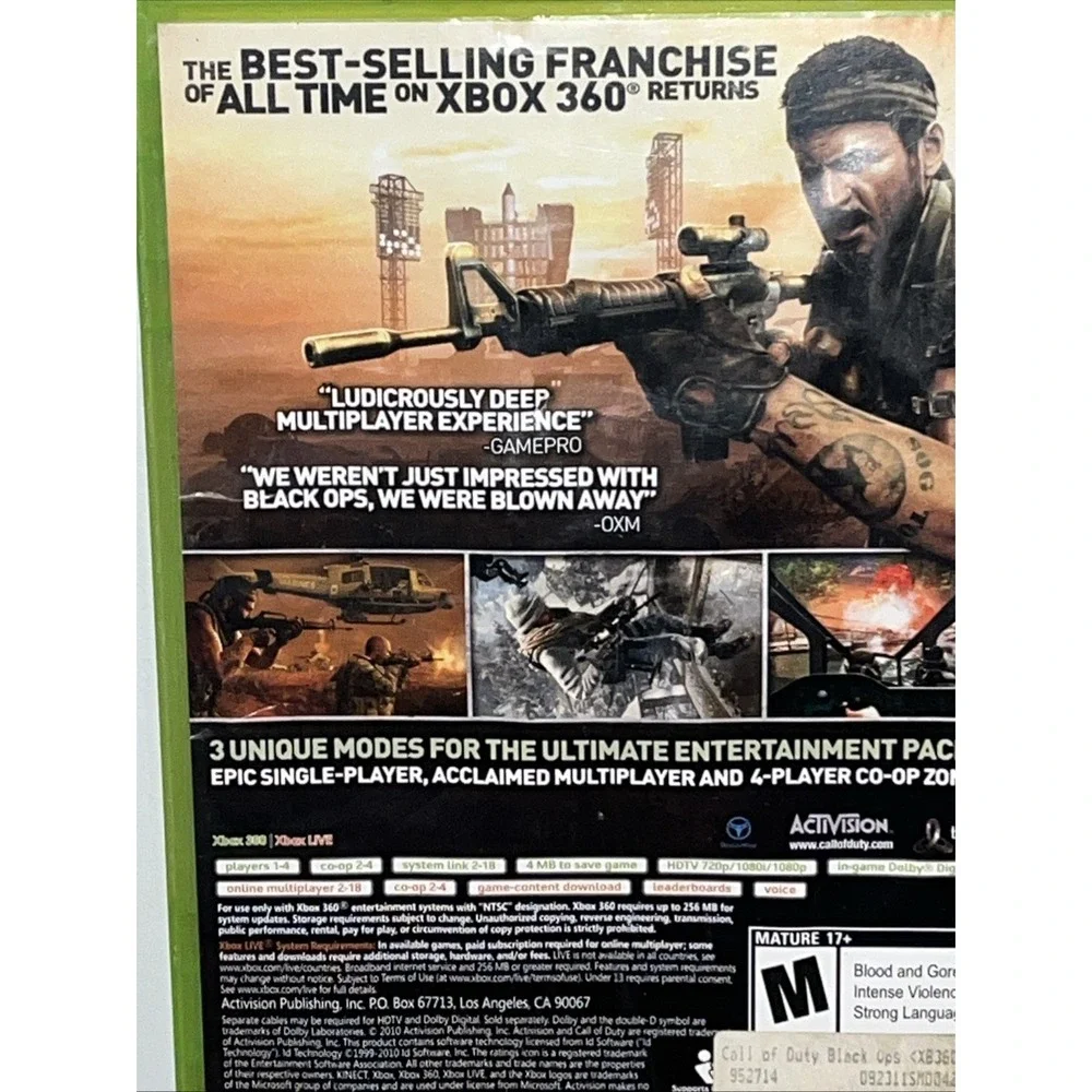 Call of Duty Xbox 360 Lot Of 4 Black Ops 1 Call Of Duty 3 World At War MW3 Set
